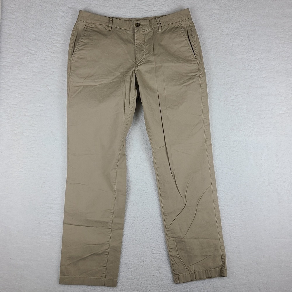 Bonobos Pants Mens 35x32 Beige Khakis Straight Leg Chino 100% Cotton